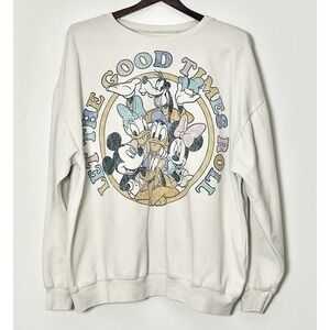 Disney Mickey And Friends Sweatshirt Men's‎ XL Off White Let The Good Times Roll